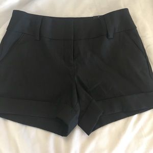 Black dress shorts linen poly blend